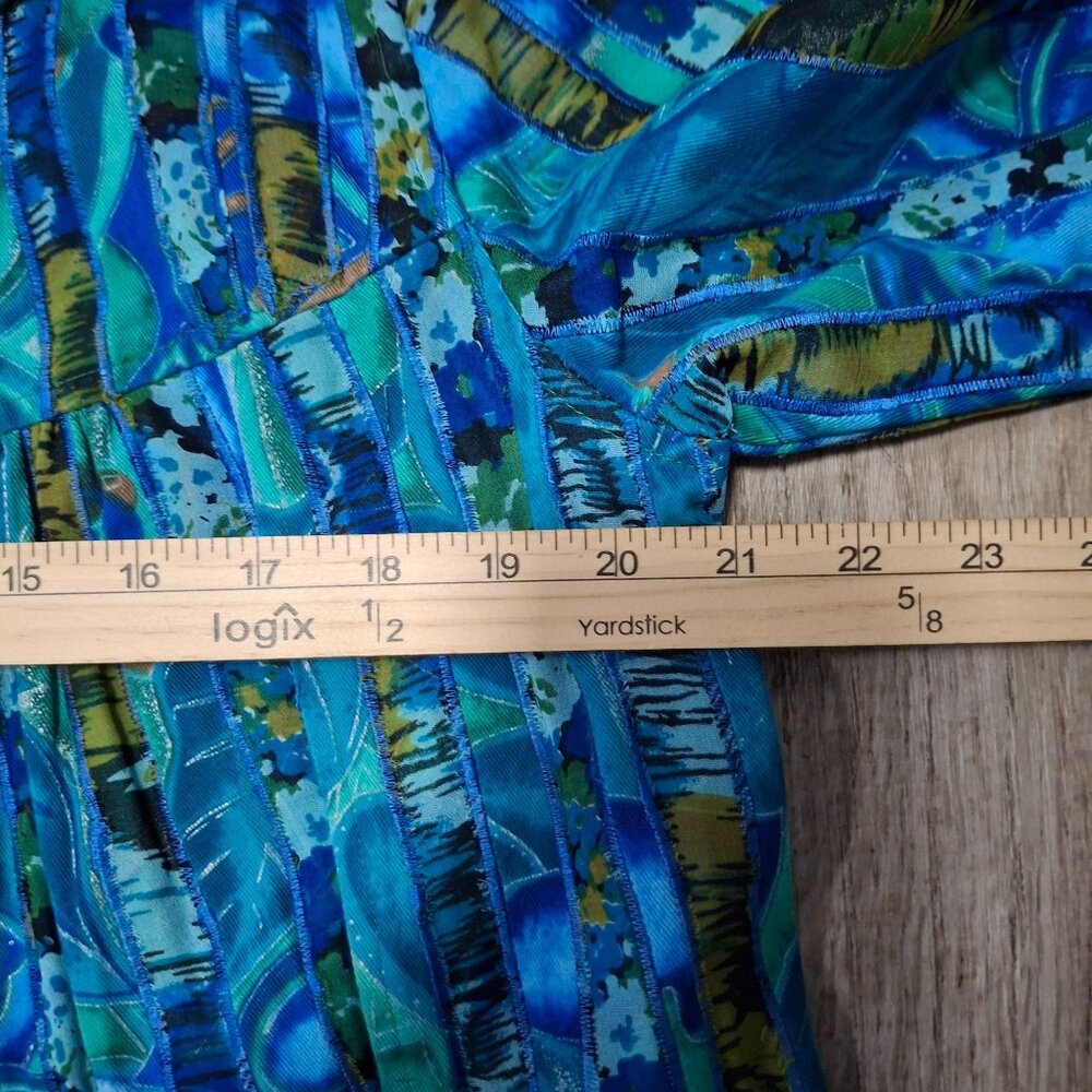 Drapers & Damons Size M Blue Multicolor Striped Jacket With Buttons 3.4 Sleeves - Picture 5 of 6